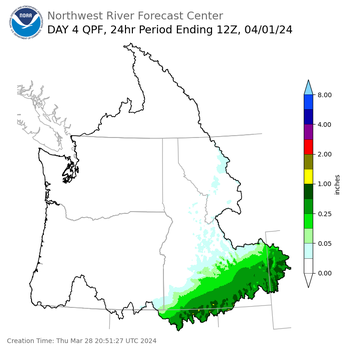 Day 4 (Sunday): Precipitation Forecast ending Monday, April 1 at 5 am PDT