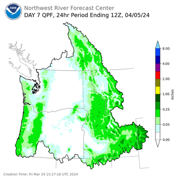 Day 7 (Thursday): Precipitation Forecast ending Friday, April 5 at 5 am PDT
