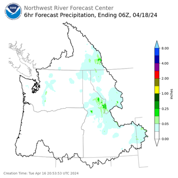 Day 2 (Wednesday): 6 Hourly Precipitation Forecast  ending Wednesday, April 17 at 11 pm PDT
