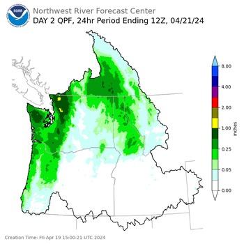 Day 2 (Saturday): Precipitation Forecast ending Sunday, April 21 at 5 am PDT