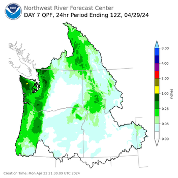 Day 7 (Sunday): Precipitation Forecast ending Monday, April 29 at 5 am PDT