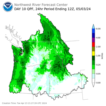 Day 10 (Thursday): Precipitation Forecast ending Friday, May 3 at 5 am PDT