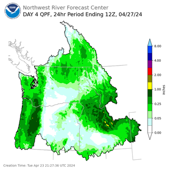 Day 4 (Friday): Precipitation Forecast ending Saturday, April 27 at 5 am PDT