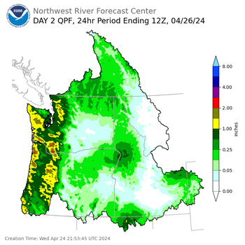 Day 2 (Thursday): Precipitation Forecast ending Friday, April 26 at 5 am PDT