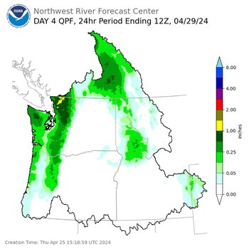 Day 4 (Sunday): Precipitation Forecast ending Monday, April 29 at 5 am PDT