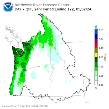 Day 7 (Wednesday): Precipitation Forecast ending Thursday, May 2 at 5 am PDT