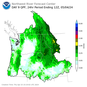 Day 9 (Friday): Precipitation Forecast ending Saturday, May 4 at 5 am PDT