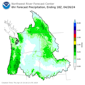 Day 2 (Friday): 6 Hourly Precipitation Forecast  ending Friday, April 26 at 11 am PDT