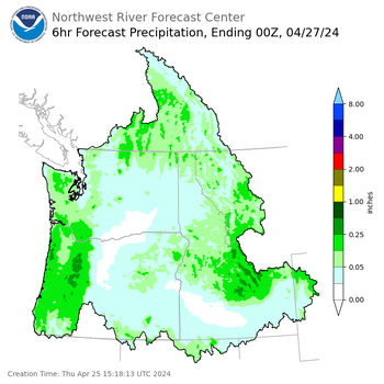 Day 2 (Friday): 6 Hourly Precipitation Forecast  ending Friday, April 26 at 5 pm PDT