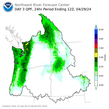Day 3 (Sunday): Precipitation Forecast ending Monday, April 29 at 5 am PDT