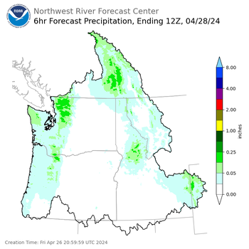 Day 2 (Saturday): 6 Hourly Precipitation Forecast  ending Sunday, April 28 at 5 am PDT
