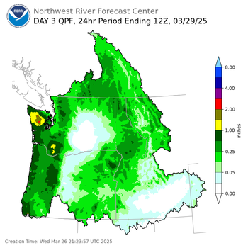 Day 3 (Friday): Precipitation Forecast ending Saturday, March 29 at 5 am PDT
