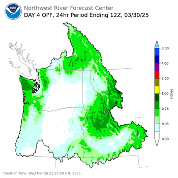 Day 4 (Saturday): Precipitation Forecast ending Sunday, March 30 at 5 am PDT