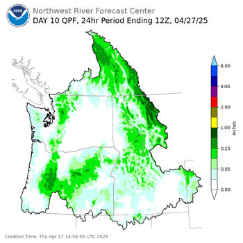 Day 10 (Saturday): QPF Forecast  ending Sunday, April 27 at 5 am PDT