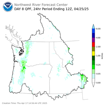 Day 8 (Thursday): QPF Forecast  ending Friday, April 25 at 5 am PDT