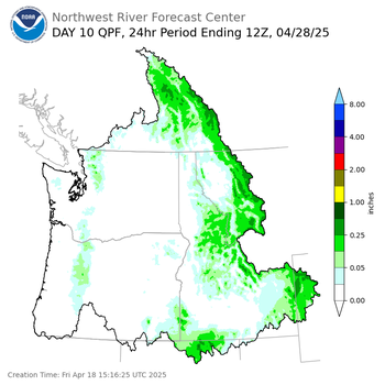 Day 10 (Sunday): QPF Forecast  ending Monday, April 28 at 5 am PDT