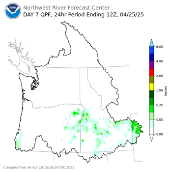 Day 7 (Thursday): QPF Forecast  ending Friday, April 25 at 5 am PDT