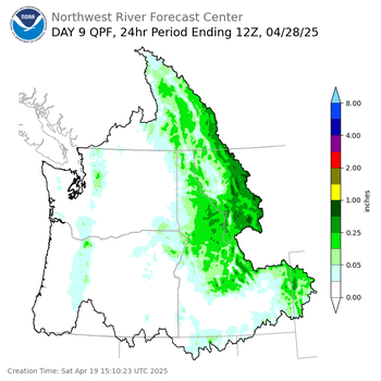 Day 9 (Sunday): QPF Forecast  ending Monday, April 28 at 5 am PDT