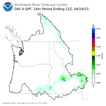 Day 4 (Wednesday): QPF Forecast  ending Thursday, April 24 at 5 am PDT