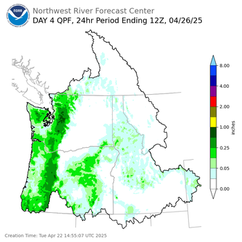 Day 4 (Friday): QPF Forecast  ending Saturday, April 26 at 5 am PDT