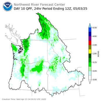 Day 10 (Friday): QPF Forecast  ending Saturday, May 3 at 5 am PDT