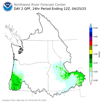 Day 2 (Thursday): QPF Forecast  ending Friday, April 25 at 5 am PDT