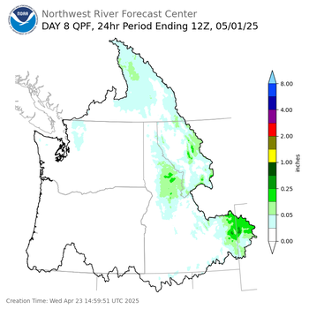 Day 8 (Wednesday): QPF Forecast  ending Thursday, May 1 at 5 am PDT