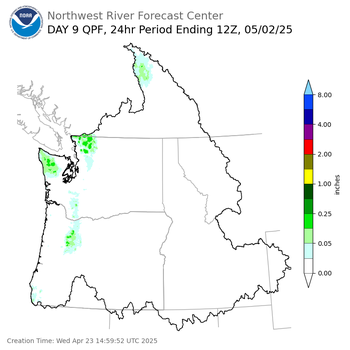 Day 9 (Thursday): QPF Forecast  ending Friday, May 2 at 5 am PDT