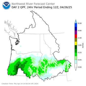 Day 2 (Friday): QPF Forecast  ending Saturday, April 26 at 5 am PDT