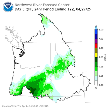 Day 3 (Saturday): QPF Forecast  ending Sunday, April 27 at 5 am PDT