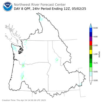 Day 8 (Thursday): QPF Forecast  ending Friday, May 2 at 5 am PDT