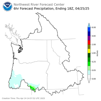Day 2 (Friday): 6 Hourly Precipitation Forecast  ending Friday, April 25 at 11 am PDT
