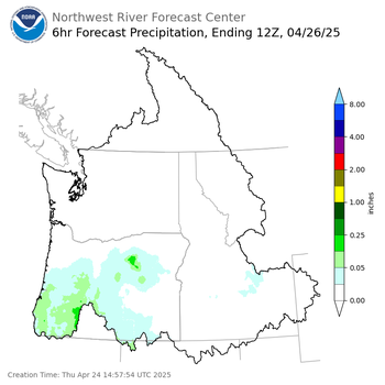 Day 2 (Friday): 6 Hourly Precipitation Forecast  ending Saturday, April 26 at 5 am PDT