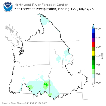 Day 3 (Saturday): 6 Hourly Precipitation Forecast  ending Sunday, April 27 at 5 am PDT