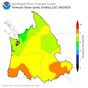 Day 5 Snow Level Forecast Day 5 Snow Level Forecast