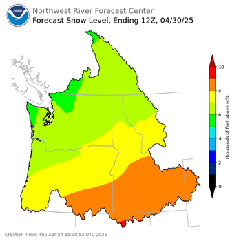 Day 6 Snow Level Forecast Day 6 Snow Level Forecast