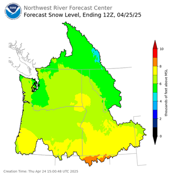 Day 1 Snow Level Forecast Day 1 Snow Level Forecast