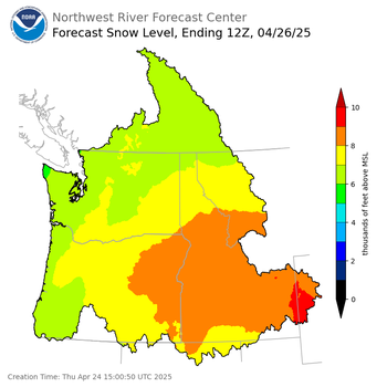 Day 2 Snow Level Forecast Day 2 Snow Level Forecast