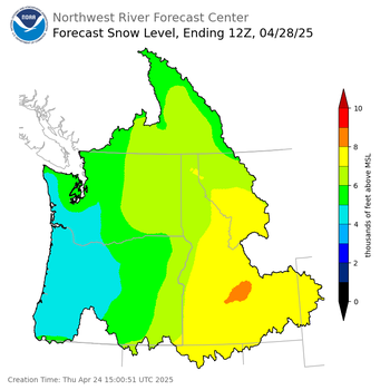 Day 4 Snow Level Forecast Day 4 Snow Level Forecast