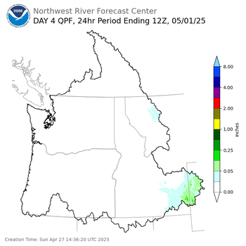 Day 4 (Wednesday): QPF Forecast  ending Thursday, May 1 at 5 am PDT