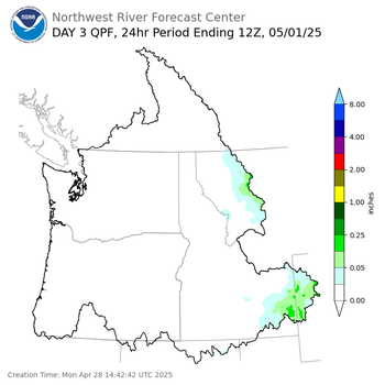 Day 3 (Wednesday): QPF Forecast  ending Thursday, May 1 at 5 am PDT
