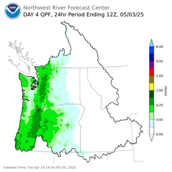 Day 4 (Friday): QPF Forecast  ending Saturday, May 3 at 5 am PDT