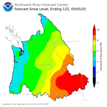 Day 5 Snow Level Forecast