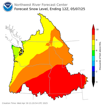Day 7 Snow Level Forecast
