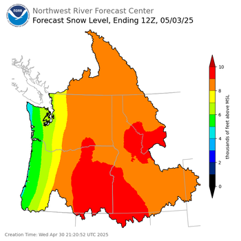Day 3 Snow Level Forecast