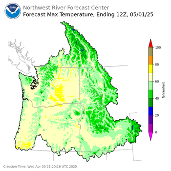 Day 1 Max Temperature Forecast