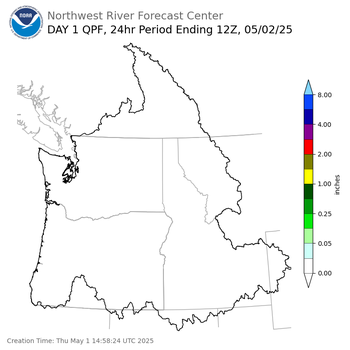 Day 1 (Thursday): QPF Forecast  ending Friday, May 2 at 5 am PDT