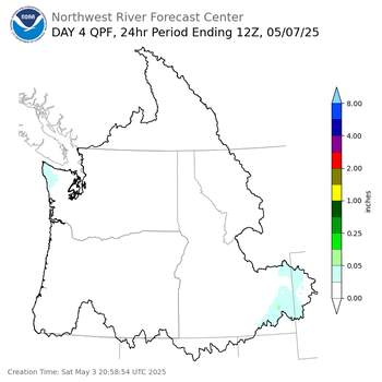 Day 4 (Tuesday): Precipitation Forecast ending Wednesday, May 7 at 5 am PDT