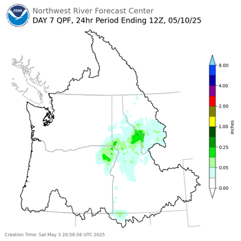 Day 7 (Friday): Precipitation Forecast ending Saturday, May 10 at 5 am PDT
