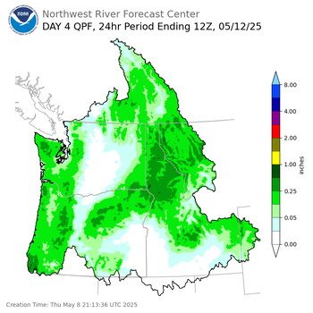 Day 4 (Sunday): Precipitation Forecast ending Monday, May 12 at 5 am PDT